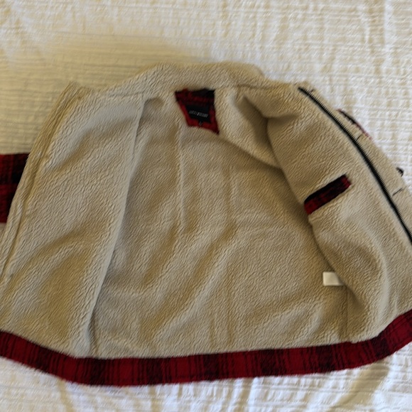 Lucky Brand Men’s Plaid Red Sherpa Jacket sz S NWT - Picture 11 of 12